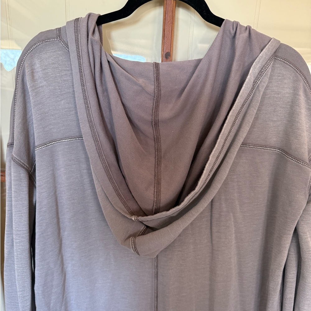 Free People Taupe Queen of Hearts Tunic Sweatshirt - Size Small - Picture 8 of 11